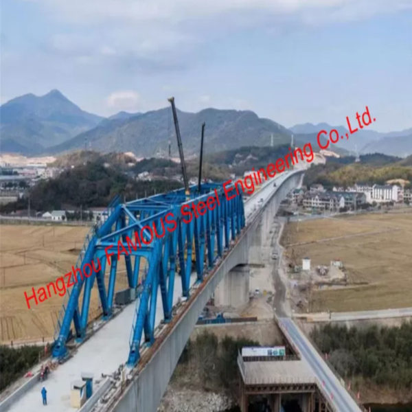 Изогнутая струнная стальная ферменная конструкция с усиленной непрерывной балочной конструкцией высокоскоростной железнодорожный мост插图